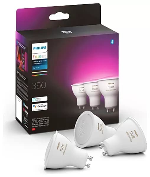 Philips Hue White and Colour Ambiance Smart LED GU10 - 3 Pack - White