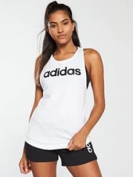 adidas Linear Loose Tank - White, Size 2Xs, Women