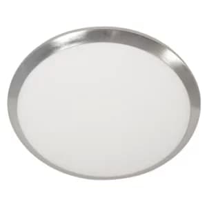 Ceiling And Wall Flush Ceiling Light Steel Brushed, Glass Matt