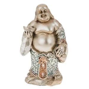 Happy Blue Buddha Standing Small Ornament