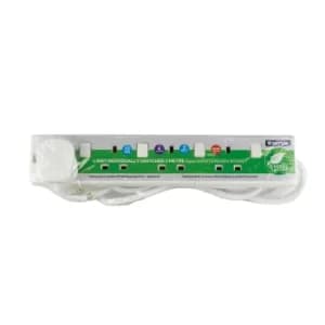 Status White 4-way 2 Metre Extension Socket White