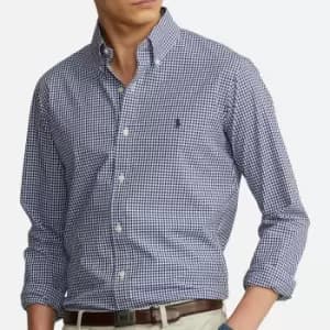 Polo Ralph Lauren Gingham Poplin Cotton-Blend Shirt - S