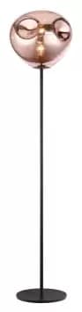 Nina 1 Light Floor Lamp Copper Black