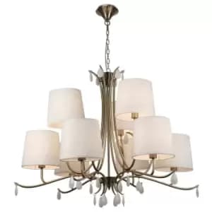 Suspension lampshades Andrea Antique brass 9 bulbs 80cm