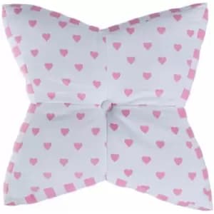 Pink Hearts Star Floor Cushion - Pink - Homescapes
