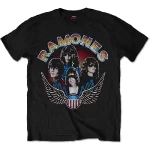Ramones - Vintage Wings Photo Unisex Large T-Shirt - Black