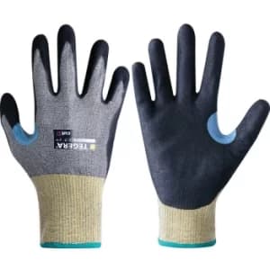 Cut Resistant Gloves, Pu Coated, Black/Yellow, Size 9