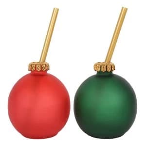 Festive Bauble Glasses (Set of 2)