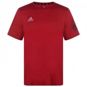 adidas Logo T Shirt Mens - Red