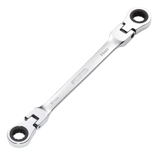 Draper HI-TORQ Metric Flexible Head Double Ring Ratchet Spanner, 10 x 11mm