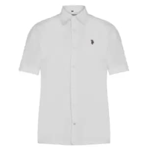 US Polo Assn US Polo Oxford Short Sleeve Shirt Mens - White