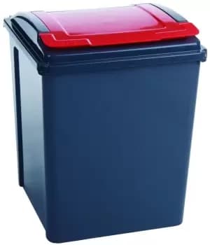 VFM Recycling Bin With Lid Red 50L