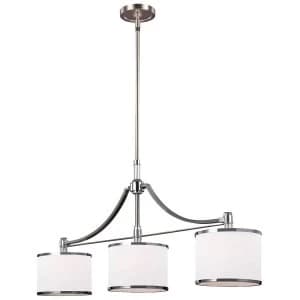 3 Light Ceiling Island Chandelier Pendant Bar Light Satin Nickel, Chrome, E27