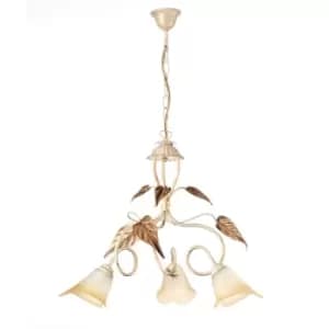 Vanda 3 Light Multi Arm Pendant Ceiling Light, Ivory