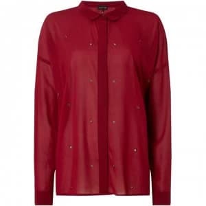 Label Lab Label Lab Eyelet Split Back Shirt - Berry