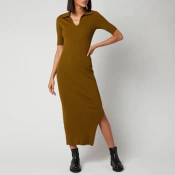 Ted Baker Womens Pileepa Polo Midi Dress - Khaki - UK 12