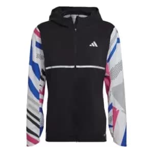 adidas Own the Run Seasonal Jacket Mens - Black / White / Lucid Fuchsia