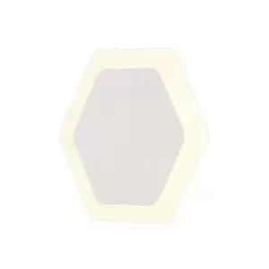 Magnetic Base Wall Lamp, 12W LED 3000K 498lm, 15, 19cm Horizontal Hexagonal Centre, Sand White, Acrylic Frosted Diffuser - Luminosa Lighting