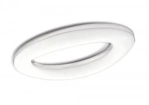 Flush Ceiling 40W LED 3000K, 3200lm, Polished Chrome, Frosted Acrylic