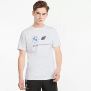 PUMA BMW M Motorsport Essentials Logo Mens T-Shirt, White, size 3X Large, Clothing