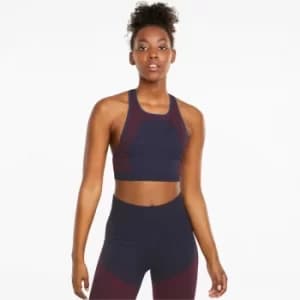 PUMA Long Line Seamless Womens Training Bra, Spellbound/Sunblaze, size Small, Clothing