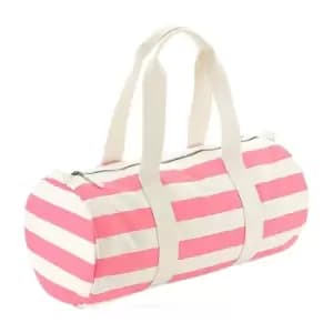 Westford Mill Nautical Barrel Bag (One Size) (Natural/Pink)