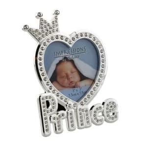 3" x 3" - Silver Plated & Crystal Prince Photo Frame