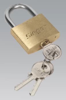 Sealey S0987 Brass Body Padlock with Brass Cylinder 40mm