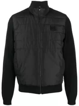 BOSS Logo-patch Padded Jacket Black