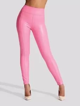 Ann Summers Hosiery The Pu Seamed Leggings - Bright Pink, Bright Pink Size M Women