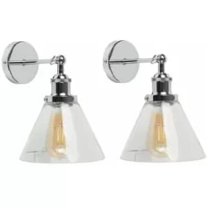2 x 21033 Lloyd Chrome WL w/Conical GLS Shade