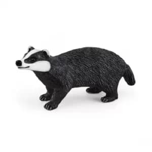 Schleich Wild Life Badger Toy Figure- Black/White