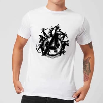 Avengers Endgame Hero Circle Mens T-Shirt - White - XS