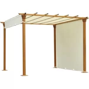 Outdoor Retractable Pergola Gazebo Garden Sun Shade Canopy Shelter - Outsunny
