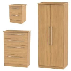 Robert Dyas Edina Ready Assembled 3 Piece Bedroom Set - Modern Oak