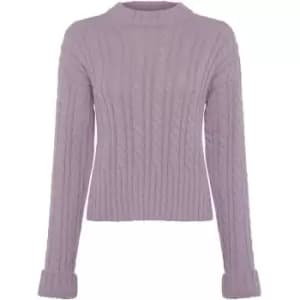 French Connection Jacqueline Cable Crew Neck Jumper - Purple