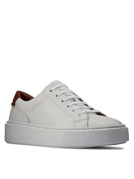 Clarks Hero Lite Lace Shoes - White Leather, White, Size 4, Women