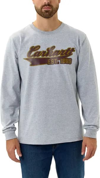 Carhartt Relaxed Fit Script Graphic Long Sleeve Shirt, grey, Size 2XL