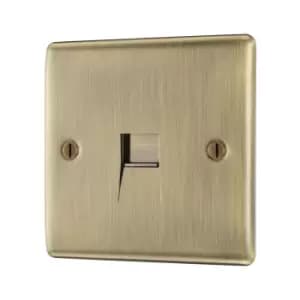 Bg Antique Brass 1 Gang Raised Slim Master Telephone Socket
