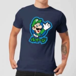Nintendo Super Mario Luigi Kanji Mens T-Shirt - Navy - L