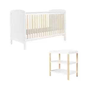 Ickle Bubba Coleby Classic Cot Bed and Open Changer - Scandi White