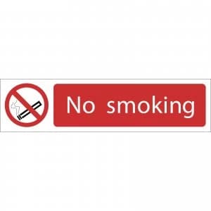 Draper No Smoking Sign 200mm 50mm Standard