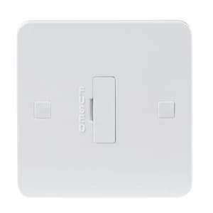 KnightsBridge Pure 9mm 13A White Connection Unit Fused Electric Wall Plate