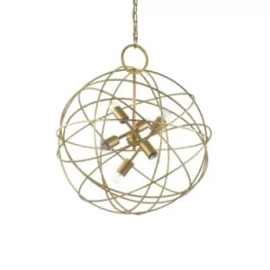 Konse 6 Light Spherical Ceiling Pendant Gold