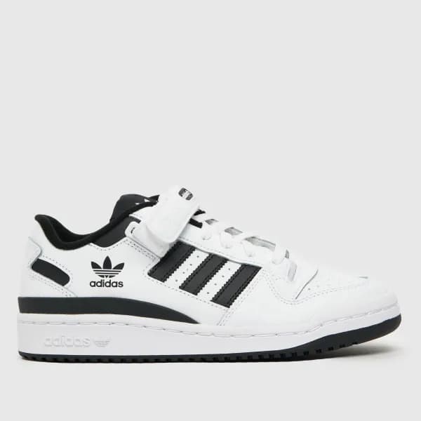 adidas white & Black forum low Youth Trainers