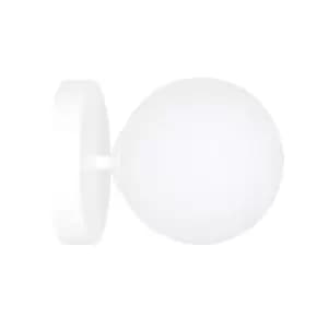 Emibig Ragi White Globe Wall Lamp with White Glass Shades, 1x E14