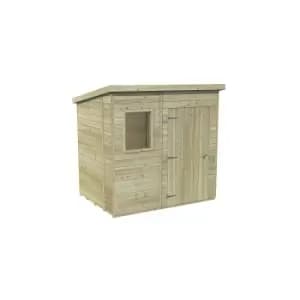 Forest Garden Timberdale 7X5 Pent Pressure Treated Tongue & Groove Solid Wood Shed With Floor (Base Included)