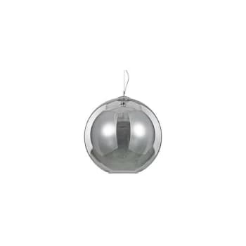 Ideal Lux Nemo - 1 Light Large Dome Ceiling Pendant Grey, Smokey, E27