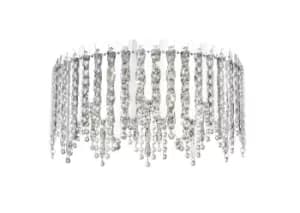 Belize 6 Light LED Flush Ceiling Light Chrome Crystal Ceiling Light