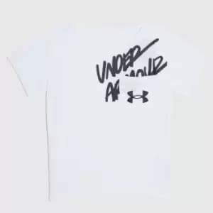 Under Armour Oversized Graphic T-Shirt In White & Black
